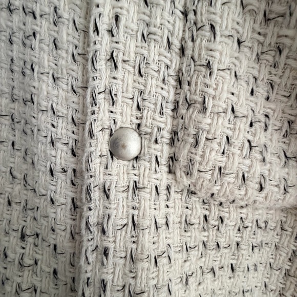 Zara Textured Cream Tweed Long Sleeve Overshirt/Jacket “Shacket” Size M - Picture 9 of 16